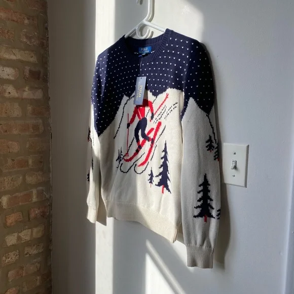 Polo Ralph Lauren Ski Print Sweater – Kids/Boys 14-16, Fits Women’s S/M - Picture 2 of 11